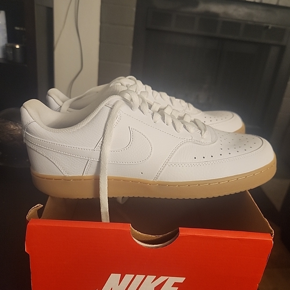 Size 10 - Nike Court Vision Low White Gum Athletic Casual Shoes